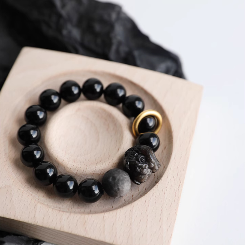 Bloom & Blossom - Black Obsidian Bracelet