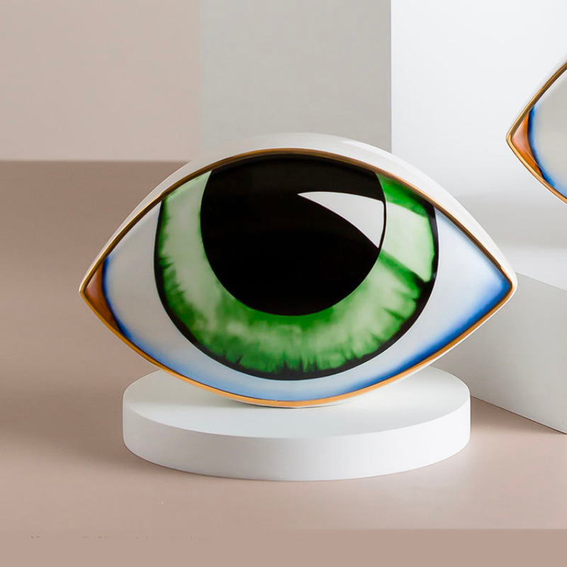 Serene Tranquility - Green Evil Eye Ceramic Statue