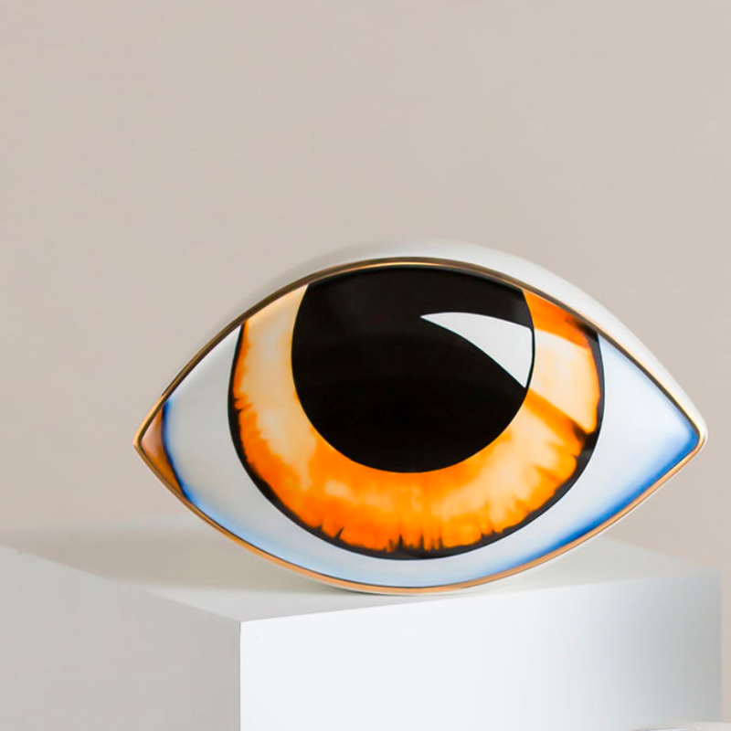 Serene Tranquility - Orange Evil Eye Ceramic Statue