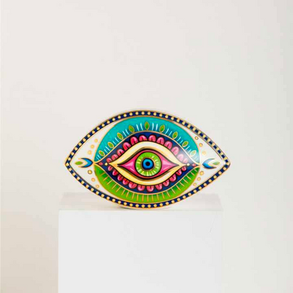 Starlit Tranquility - Moroccan Evil Eye Ceramic Statue 