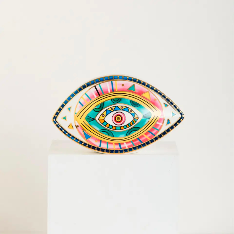 Lunar Peace - Moroccan Evil Eye Ceramic Statue 