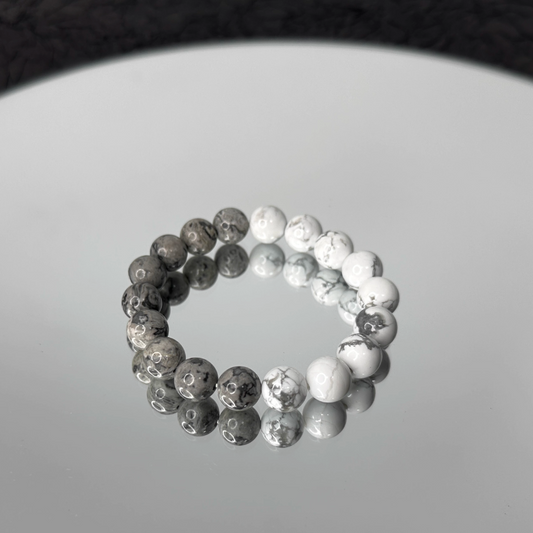 Grey & White Turquoise Bracelet