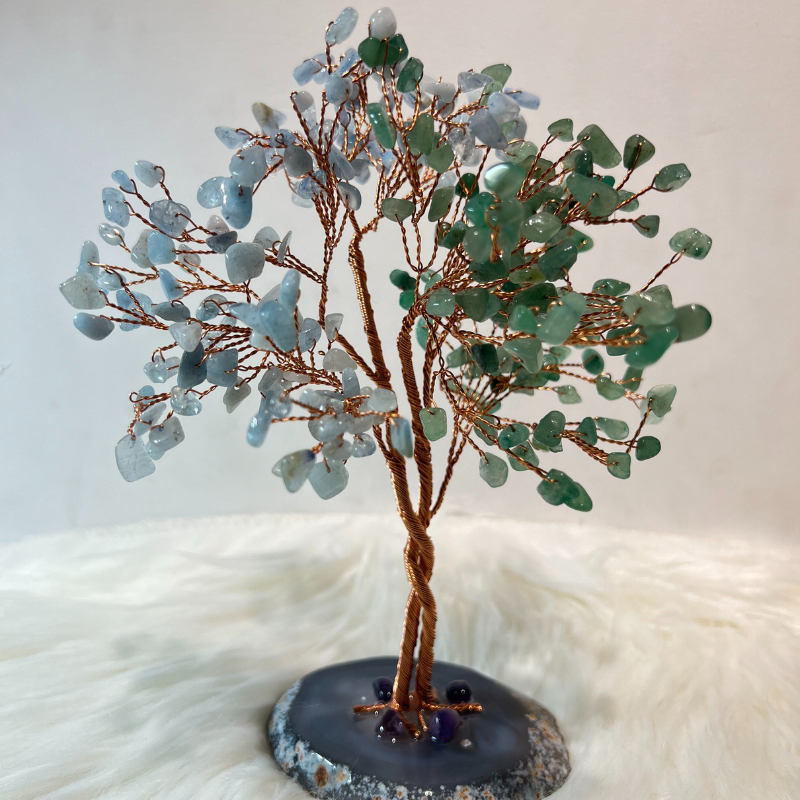 Invigorated Spirit - Jade & Aquamarine Feng Shui Tree