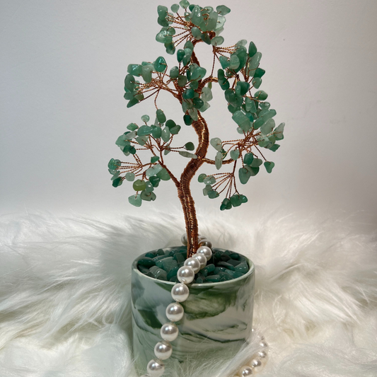 Lucky Invitation Glass Potted Jade Tree of Life