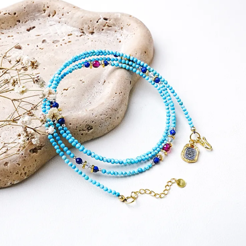 Enlightened Aura - Turquoise Wrap Bracelet/Necklace