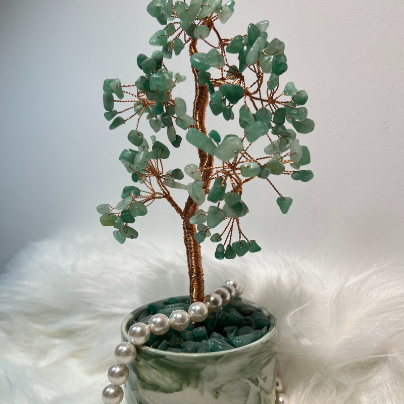 Lucky Invitation Glass Potted Jade Tree of Life