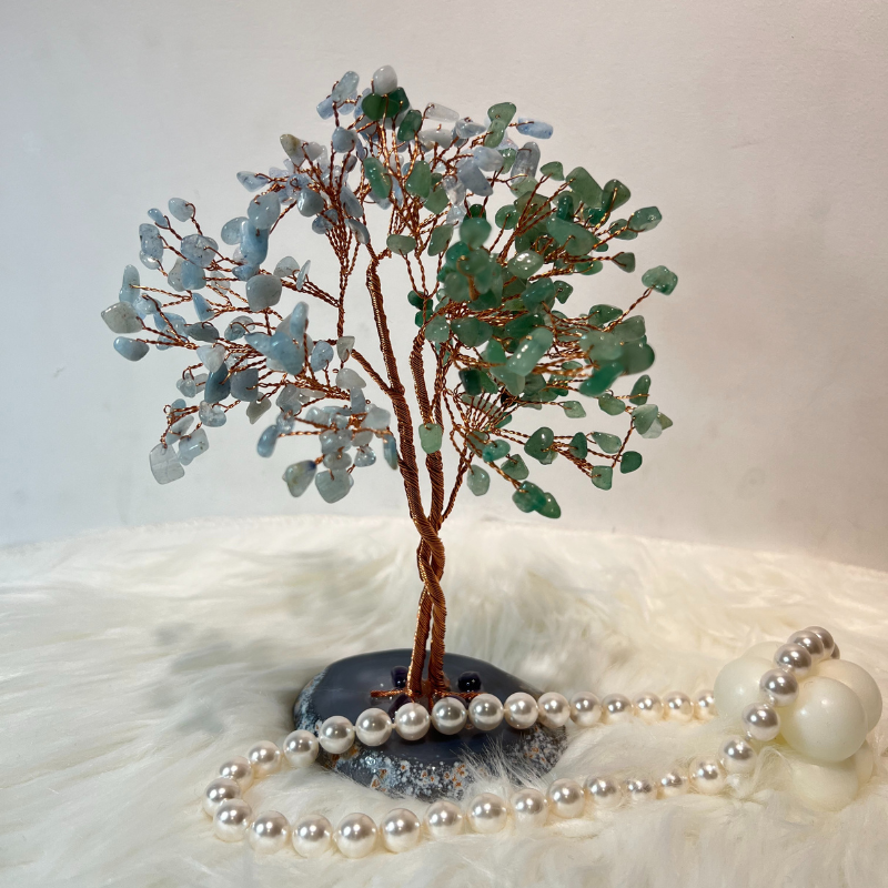 Invigorated Spirit - Jade & Aquamarine Feng Shui Tree