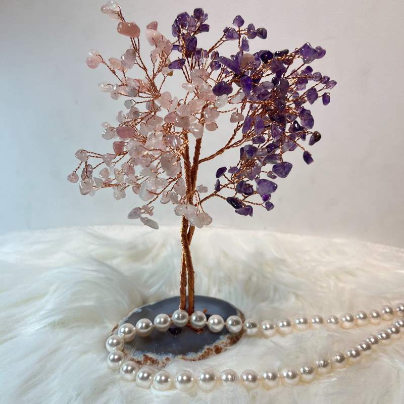 Eternal Appreciation - Rose Quartz & Amethyst Feng Shui Tree