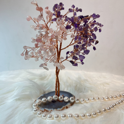 Eternal Appreciation - Rose Quartz & Amethyst Feng Shui Tree