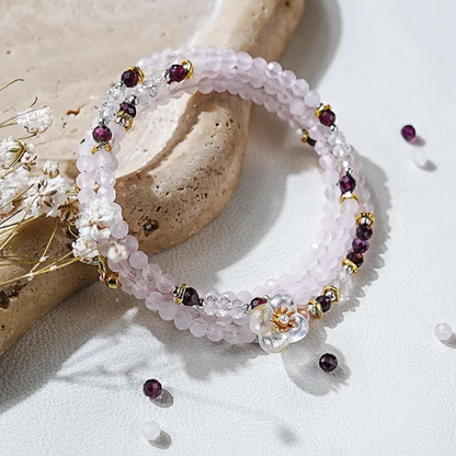 Enlightened Beauty - Rose Quartz Wrap Bracelet/Necklace