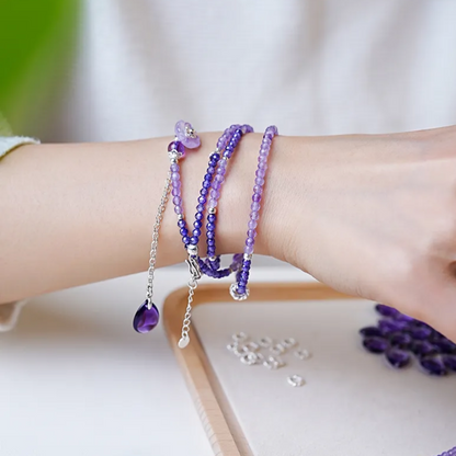 Tranquil Radiance - Amethyst Wrap Bracelet/Necklace