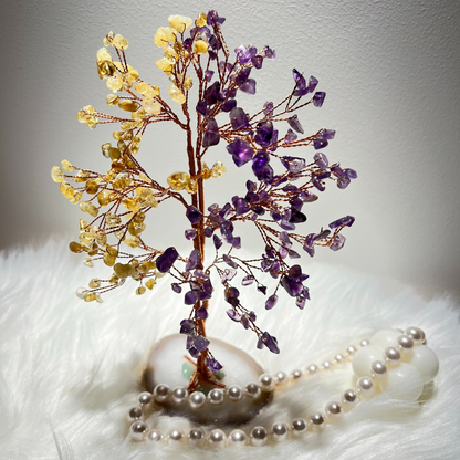 Divine Truth  - Citrine & Amethyst Feng Shui Tree