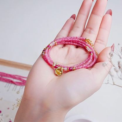 Tranquility Blooms - Rhodonite Wrap Bracelet/Necklace