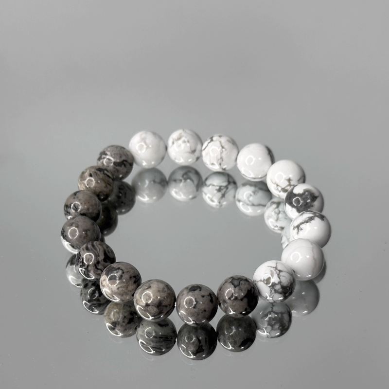 Grey & White Turquoise Bracelet