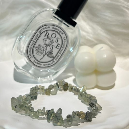 Soothing Abundance – Green Strawberry Quartz Bracelet