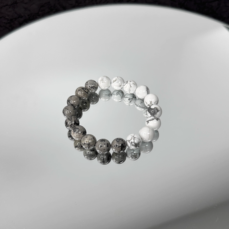 Grey & White Turquoise Bracelet