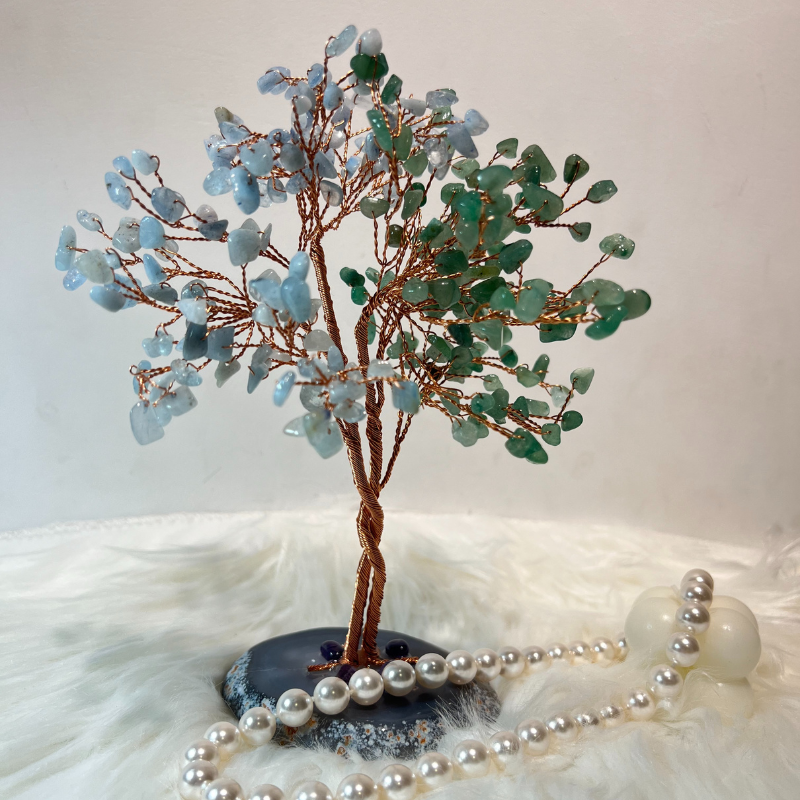 Invigorated Spirit - Jade & Aquamarine Feng Shui Tree