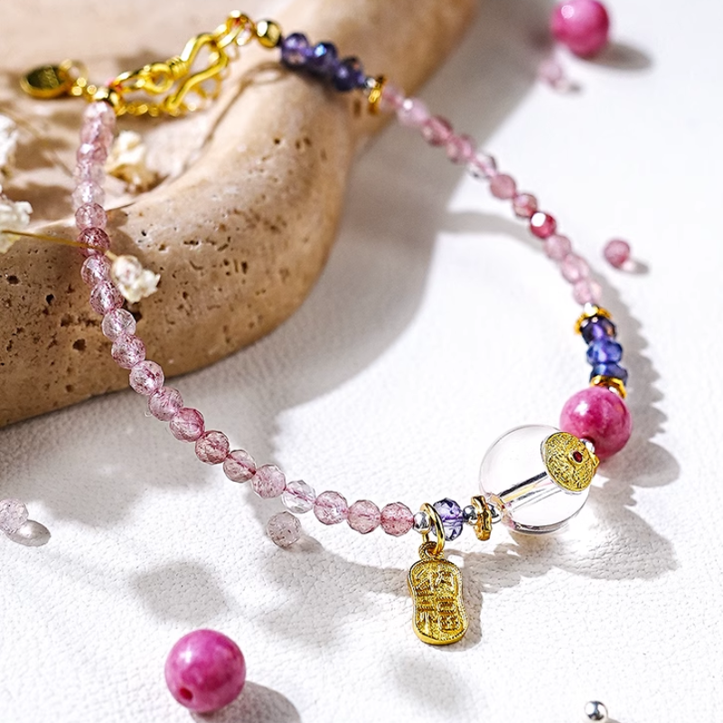 Enlightened Spirit - Strawberry Crystal Bracelet