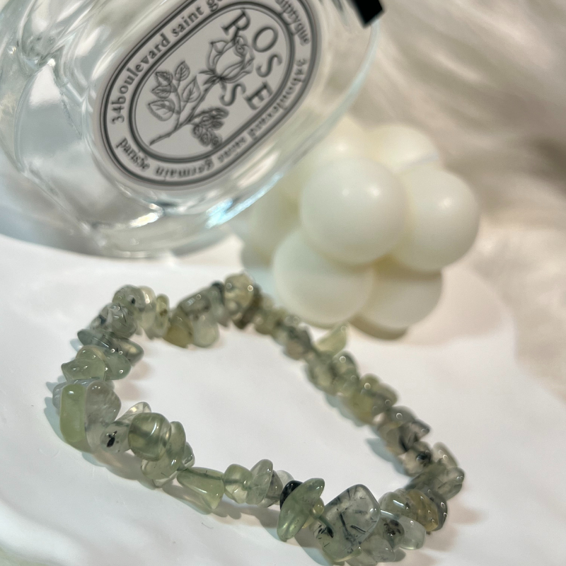 Soothing Abundance – Green Strawberry Quartz Bracelet