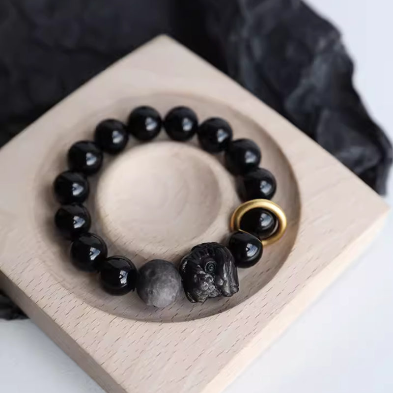 Bloom & Blossom - Black Obsidian Bracelet