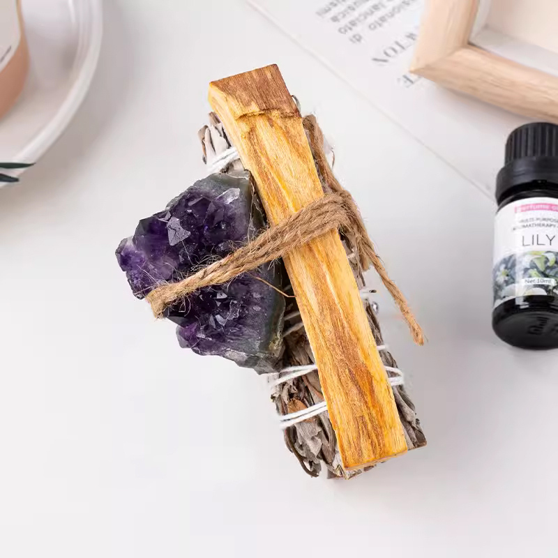 Amethyst Cluster Sage Bundle