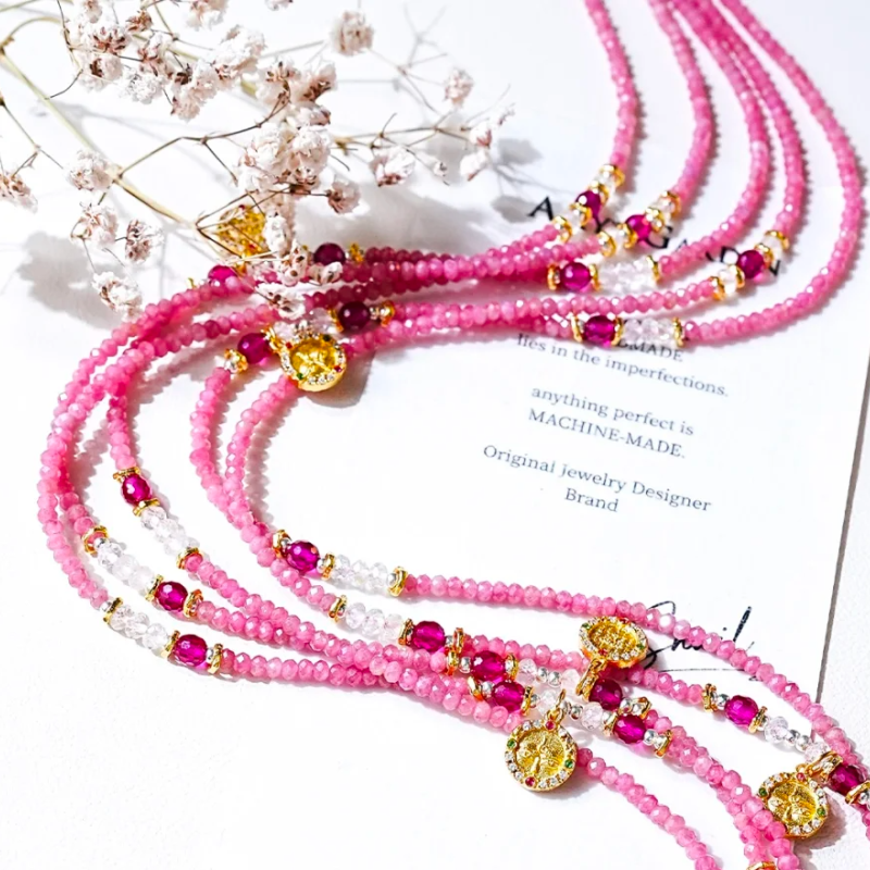 Tranquility Blooms - Rhodonite Wrap Bracelet/Necklace