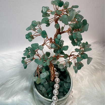 Lucky Invitation Glass Potted Jade Tree of Life