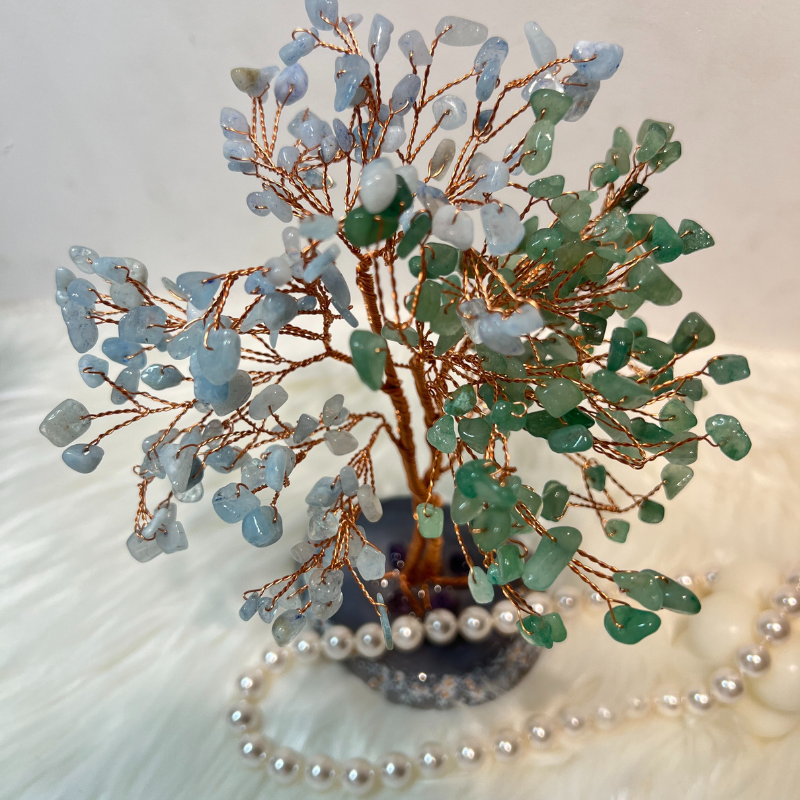 Invigorated Spirit - Jade & Aquamarine Feng Shui Tree