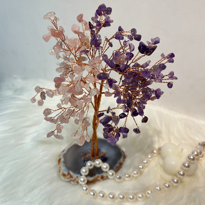 Eternal Appreciation - Rose Quartz & Amethyst Feng Shui Tree