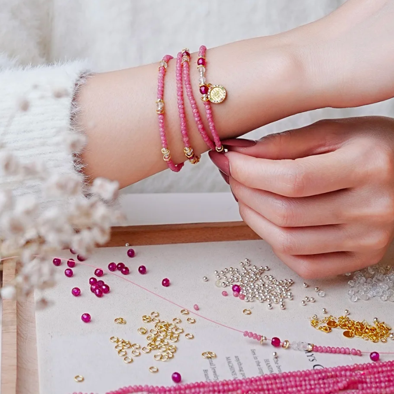 Tranquility Blooms - Rhodonite Wrap Bracelet/Necklace