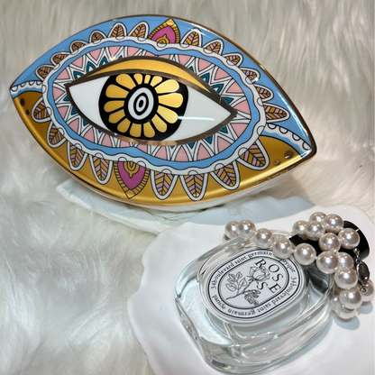 Twilight Serenity - Moroccan Evil Eye Ceramic Statue