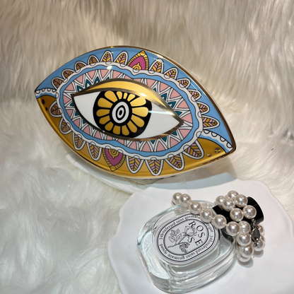 Twilight Serenity - Moroccan Evil Eye Ceramic Statue