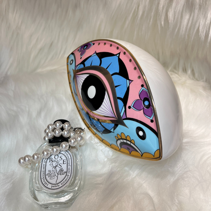 Nocturnal Harmony - Moroccan Evil Eye Ceramic Statue