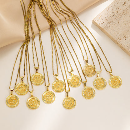 Zodiac Unisex Medallion Necklace