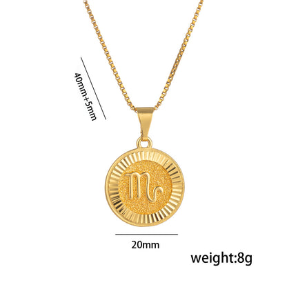 Zodiac Unisex Medallion Necklace