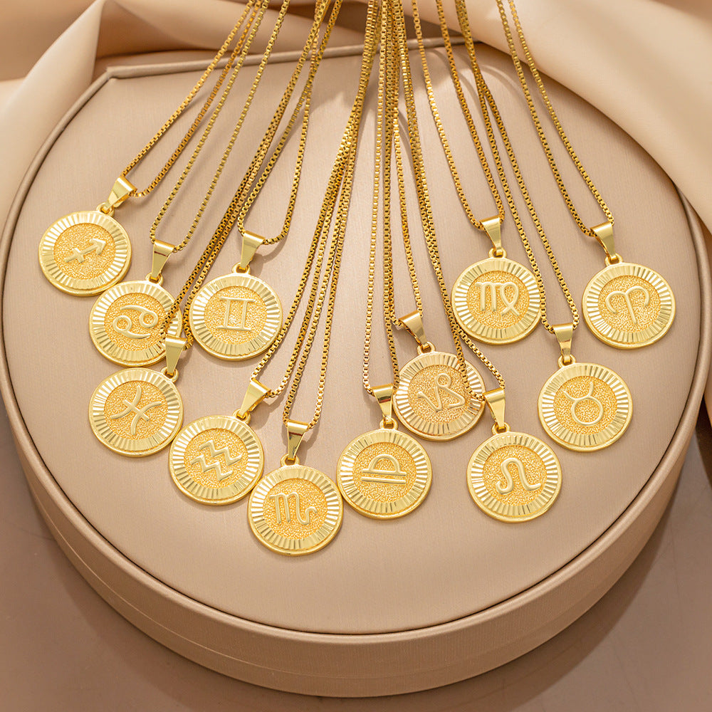 Zodiac Unisex Medallion Necklace