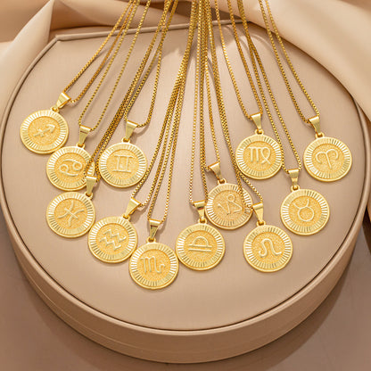 Zodiac Unisex Medallion Necklace