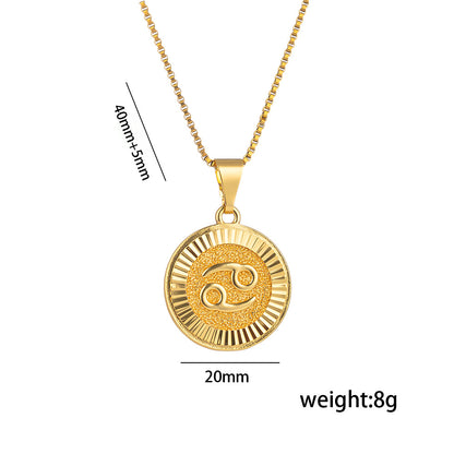 Zodiac Unisex Medallion Necklace