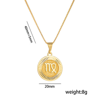 Zodiac Unisex Medallion Necklace