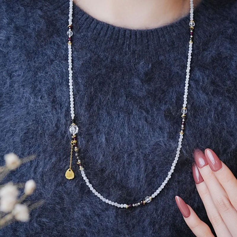 Tranquil Blossom - Moonstone Wrap Bracelet/Necklace